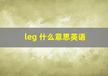 leg 什么意思英语